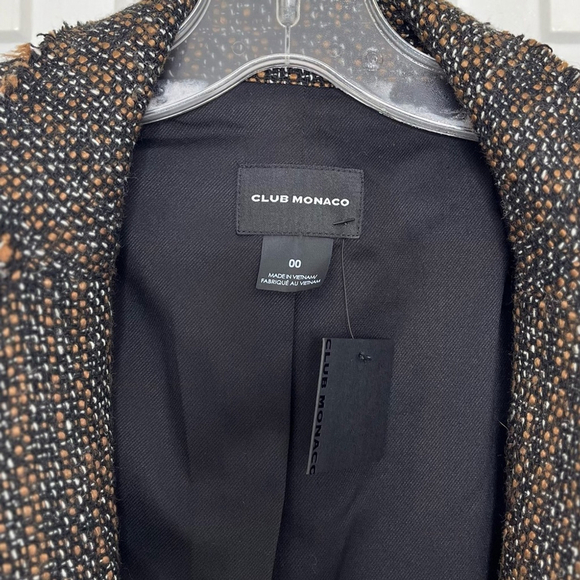 NWT Club Monaco Tweed Sarina Jacket 00 Black / Orange / Gold - Picture 10 of 16